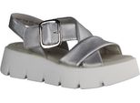Gabor 64752-61 Sandalo Con Zeppa, Donna, Pelle, Argento, Sandali - Scarpe Da Donna Sandalette / Fionda, Grigio, Pelle (Raso Metallico)