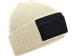 Beechfield - Berretto Con Cerniera RW10386 (Taglia Unica) (Sabbia/Nero)