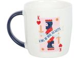 Something Different - Tazza Da Caffè "King Of Our Hearts"", Set Di Carte Da Gioco SD6956 (Taglia Unica) (Bianco/Blu)"