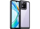 Custodia Per Honor X6A Trasparente, Protettiva In Silicone Tpu Antiurto Nero