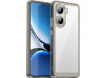 Custodia Per Xiaomi Redmi Turbo 4 Trasparente, Antiurto Tpu Silicone Custodia Protettiva Grigio Titanio