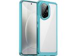 Custodia Per Honor 300 Trasparente, Protettiva In Silicone Tpu Antiurto Blu Cielo