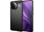 Custodia Per Xiaomi Poco F7 Pro In Silicone Tpu Morbido, Fibra Di Carbonio, Custodia Protettiva Antiurto Nera
