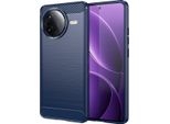 Custodia Per Xiaomi Poco F7 Pro In Silicone Tpu Morbido, Fibra Di Carbonio, Custodia Protettiva Antiurto Blu