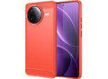 Custodia Per Xiaomi Poco F7 Pro In Silicone Tpu Morbido, Fibra Di Carbonio, Custodia Protettiva Antiurto Rossa