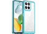 Custodia Per Honor 200 Smart Trasparente, Protettiva In Silicone Tpu Antiurto Blu Cielo