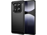 Custodia Per Xiaomi Redmi Note 14 Pro 4G In Silicone Tpu Morbido, Fibra Di Carbonio, Custodia Protettiva Antiurto Nera