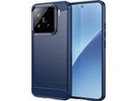 Custodia Per Xiaomi 15 In Silicone Tpu Morbido, Fibra Di Carbonio, Custodia Protettiva Antiurto Blu