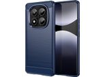 Custodia Per Xiaomi Redmi Note 14 Pro 4G In Silicone Tpu Morbido, Fibra Di Carbonio, Custodia Protettiva Antiurto Blu