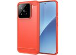 Custodia Per Xiaomi 15 In Silicone Tpu Morbido, Fibra Di Carbonio, Custodia Protettiva Antiurto Rossa