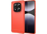 Custodia Per Xiaomi Redmi Note 14 Pro 4G In Silicone Tpu Morbido, Fibra Di Carbonio, Custodia Protettiva Antiurto Rosso