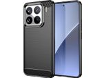 Custodia Per Xiaomi 15 Pro In Silicone Tpu Morbido, Fibra Di Carbonio, Custodia Protettiva Antiurto Nera