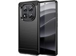 Custodia Per Xiaomi Redmi Note 14 Pro 5G In Silicone Tpu Morbido, Fibra Di Carbonio, Custodia Protettiva Antiurto Nera