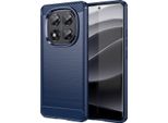Custodia Per Xiaomi Redmi Note 14 Pro 5G In Silicone Tpu Morbido, Fibra Di Carbonio, Custodia Protettiva Antiurto Blu