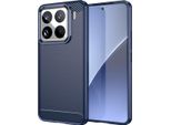 Custodia Per Xiaomi 15 Pro In Silicone Tpu Morbido, Fibra Di Carbonio, Custodia Protettiva Antiurto Blu
