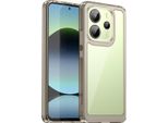 Custodia Per Xiaomi Redmi Note 14 4G Trasparente, Antiurto Tpu Silicone Custodia Protettiva Grigio Titanio