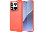 Custodia Per Xiaomi 15 Pro In Silicone Tpu Morbido, Fibra Di Carbonio, Custodia Protettiva Antiurto Rossa