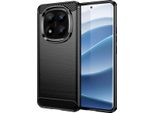 Custodia Per Xiaomi Redmi Note 14 Pro+ 5G In Silicone Tpu Morbido, Fibra Di Carbonio, Custodia Protettiva Antiurto Nera