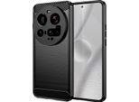 Custodia Per Xiaomi 15 Ultra Silicone Tpu Morbido, Fibra Di Carbonio, Custodia Protettiva Antiurto Nero