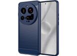 Custodia Per Xiaomi 15 Ultra Morbido Silicone Tpu, Fibra Di Carbonio, Custodia Protettiva Antiurto Blu
