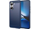 Custodia Per Xiaomi Redmi Turbo 4 In Silicone Tpu Morbido, Fibra Di Carbonio, Custodia Protettiva Antiurto Blu