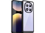 Custodia Per Xiaomi Redmi Note 14 Pro 4G Trasparente, Antiurto Tpu Silicone Custodia Protettiva Nero