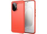 Custodia Per Honor 300 In Silicone Tpu Morbido, Fibra Di Carbonio, Custodia Protettiva Antiurto Rossa