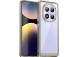 Custodia Per Xiaomi Redmi Note 14 Pro 4G Trasparente, Antiurto Tpu Silicone Custodia Protettiva Grigio Titanio