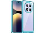 Custodia Per Xiaomi Redmi Note 14 Pro 4G Trasparente, Antiurto Tpu Silicone Custodia Protettiva Blu Cielo