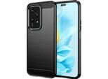 Custodia Per Honor 200 Lite In Silicone Tpu Morbido, Fibra Di Carbonio, Custodia Protettiva Antiurto Nera