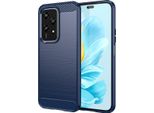 Custodia Per Honor 200 Lite In Silicone Tpu Morbido, Fibra Di Carbonio, Custodia Protettiva Antiurto Blu