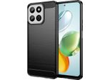 Custodia Per Honor 200 Smart In Silicone Tpu Morbido, Fibra Di Carbonio, Custodia Protettiva Antiurto Nera