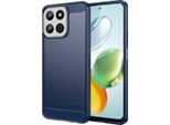 Custodia Per Honor 200 Smart In Silicone Tpu Morbido, Fibra Di Carbonio, Custodia Protettiva Antiurto Blu