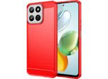 Custodia Per Honor 200 Smart In Silicone Tpu Morbido, Fibra Di Carbonio, Custodia Protettiva Antiurto Rossa