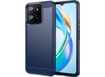 Custodia Per Honor X5B In Silicone Tpu Morbido, Fibra Di Carbonio, Custodia Protettiva Antiurto Blu