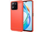 Custodia Per Honor X5B In Silicone Tpu Morbido, Fibra Di Carbonio, Custodia Protettiva Antiurto Rossa