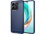 Custodia Per Honor X6B In Silicone Tpu Morbido, Fibra Di Carbonio, Custodia Protettiva Antiurto Blu