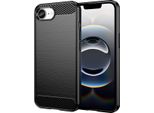 Custodia Per Iphone 16E In Silicone Tpu Morbido, Fibra Di Carbonio, Custodia Protettiva Antiurto Nera