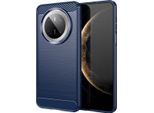 Custodia Per Huawei Mate 70 In Silicone Tpu Morbido, Fibra Di Carbonio, Custodia Protettiva Antiurto Blu