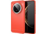 Custodia Per Huawei Mate 70 Pro In Silicone Tpu Morbido, Fibra Di Carbonio, Custodia Protettiva Antiurto Rossa
