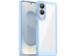Custodia Per Samsung Galaxy S25 Edge Trasparente, Antiurto Tpu Silicone Protettivo Blu