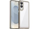 Custodia Per Samsung Galaxy S25 Edge Trasparente, Antiurto Tpu Silicone Custodia Protettiva Grigio Titanio