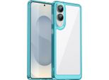 Custodia Per Samsung Galaxy S25 Edge Trasparente, Protettiva In Silicone Tpu Antiurto Blu Cielo