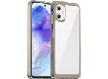 Custodia Per Samsung Galaxy A06 Trasparente, Protettiva In Silicone Tpu Antiurto Grigio Titanio