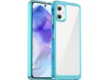 Custodia Per Samsung Galaxy A06 Trasparente, Protettiva In Silicone Tpu Antiurto Blu Cielo