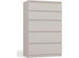 Selsey Malwa - Cassettiera A Cinque Cassetti, Grigio, 70 Cm