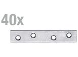 Alberts 848712 Connettore Piatto, Stretto, Zincato Sendzimir, 80 X 15 Mm, Set Da 40