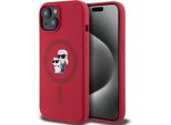 Custodia Karl Lagerfeld Silicone Karl&Choupette Testa Anello Magsafe Do Iphone 15 Czerwony