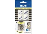 Milano Blister 1 Collezione Be Atomic Edizione Speciale Temperino + 4 Gomme Trasparente Trasparente Taglia Unica