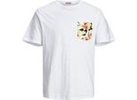 Jack & Jones Aruba Abstract Aop Pocket T-Shirt A Maniche Corte Bianco L Uomo Bianco L
